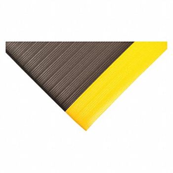 CONDOR Antifatigue Mat Black YllwBrdr 4ftx60ft, 36VK99