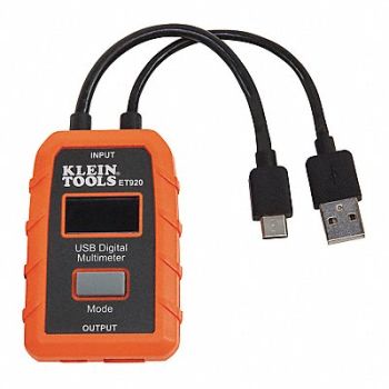 KLEIN TOOLS USB Digital Meter USB A and USB C, 532T11