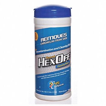 HYGENALL HEXOFF Heavy Metal Removing Wipes Canister PK12, 53DJ86