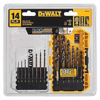 DEWALT Jobber Length Drill Set 14pc HSS, 53DR65