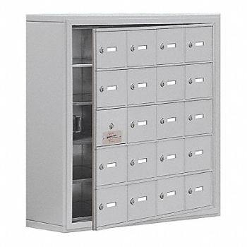 SALSBURY INDUSTRIES Locker 5x4Lckrs Slvr 31 x30.5 x9, 53FM93