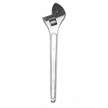 WESTWARD Adj. Wrench Steel Chrome 24-3/64, 53KA29