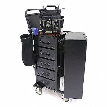 MOBILE SHOP Black Light Duty Tool Utility Cart, 53PC96