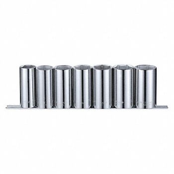 WESTWARD Skt St Chrm 3/16-9/16 in 6Pt, 53PN60