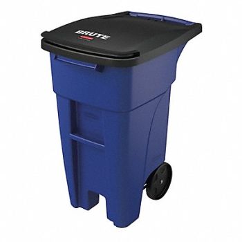 RUBBERMAID COMMERCIAL PRODUCTS Trash Can Free-Standing Roll Out 32 gal., 53PY26