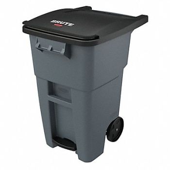 RUBBERMAID COMMERCIAL PRODUCTS Trash Can Free-Standing Roll Out 50 gal., 53PY33