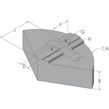 ABBOTT ALUMINUM Lathe Jaw 5/8 Aluminum, 53RE52