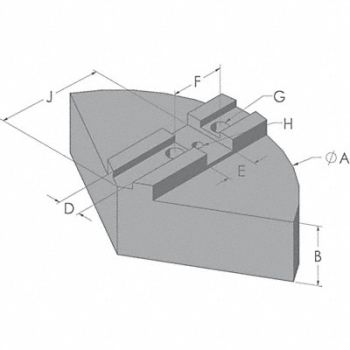 ABBOTT ALUMINUM Lathe Jaw 1/2 Aluminum, 53RE68