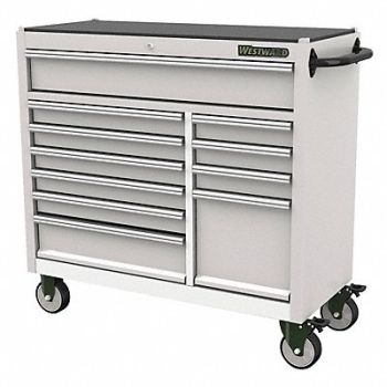 WESTWARD Rolling Tool Cabinet Silver Light Duty, 53RH52
