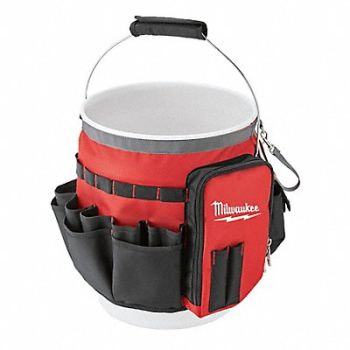 MILWAUKEE Bucket ToolOrganizerBallistic Nylon Red, 53TX77