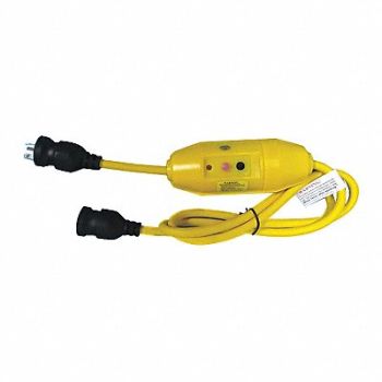 POWER FIRST Line Cord GFCI 6ft 20A Yel 125V, 53TY60