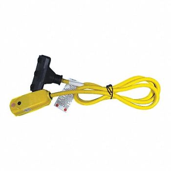 POWER FIRST Plug-In GFCI w/Cord 6ft 15A Yel 125V, 53TY62