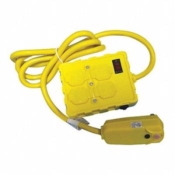 POWER FIRST Plug-In GFCI w/Cord 6ft 15A Yel 125V, 53TY63