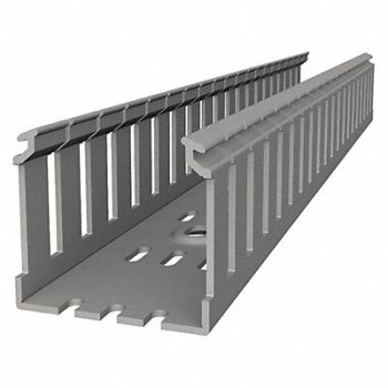 THOMAS BETTS Wiring Duct Wide Slot Wall Gray 6 ft L, 53UH91