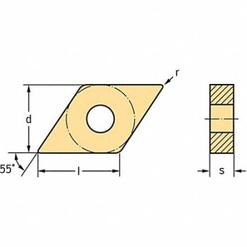 WALTER VALENITE Diamond Turning Insert DNMA Carbide, 53UY30