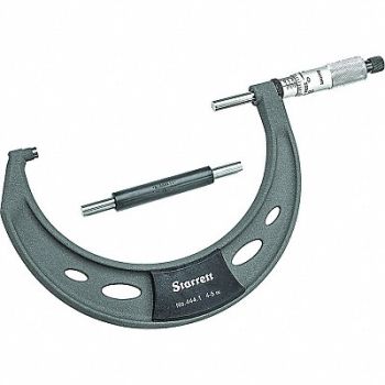 STARRETT Outside Micrometer 4 to 5 Range Ratchet, 53VC98