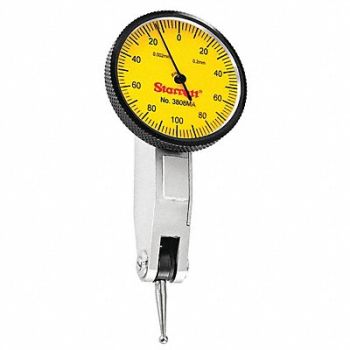 STARRETT Dial Test Indicator Set 1-1/4 Yellow, 53VD53