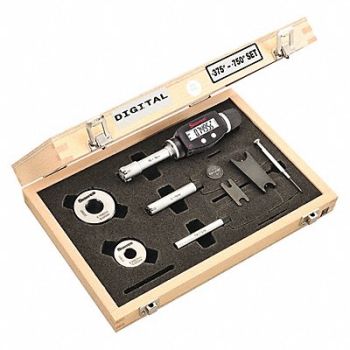 STARRETT Micrometer Set 0.375 to 0.750 Range, 53VE54