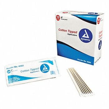 DYNAREX Cotton Tip Swab Non-Sterile 6 L PK1000, 53VL60