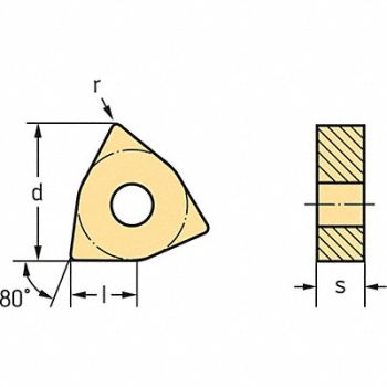 WALTER VALENITE Turning Insert 431 Insert WKK20S Grade, 53VM47
