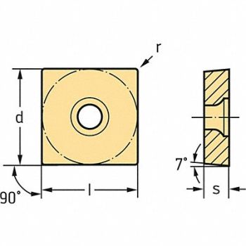 WALTER VALENITE Square Turning Insert SCGT Carbide, 53WE71