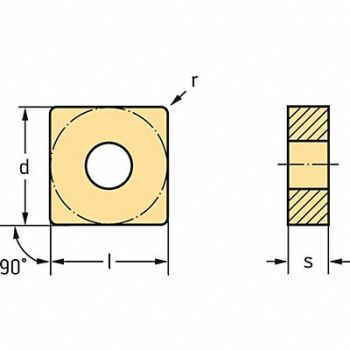 WALTER VALENITE Square Turning Insert SNMG Carbide, 53WG26
