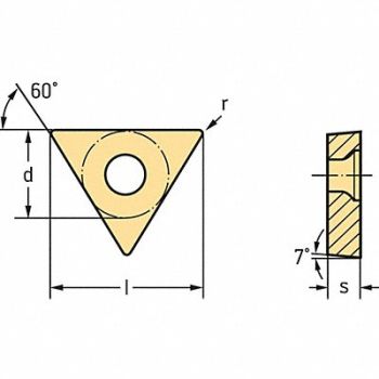 WALTER VALENITE Triangle Turning Insert TCGT Carbide, 53WJ07
