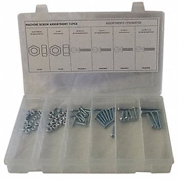 GRAINGER APPROVED Machine Screw Assortment std. 71 pcs., 53WR19