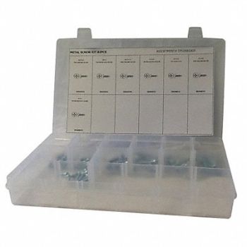 GRAINGER APPROVED Tapping Screw Assortment std. 82 pcs., 53WR21