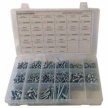 GRAINGER APPROVED Machine Screw Assortment std. 445 pcs., 53WR23