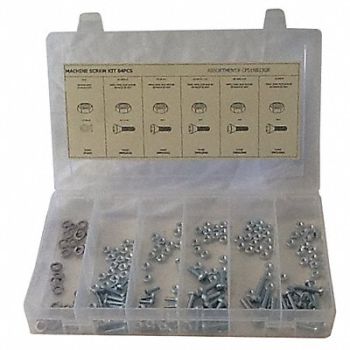GRAINGER APPROVED Fastener Assort Phillips 84pcs Steel, 53WR24