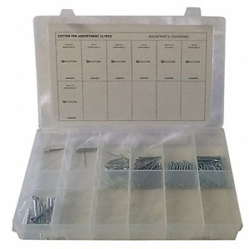GRAINGER APPROVED Pin Assortment Low Carbon Steel 117 pcs., 53WR33