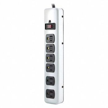 POWER FIRST Outlet Strip 6 Outlets Beige 6 ft Cord, 53XH84