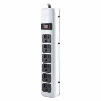 POWER FIRST Outlet Strip 6 Outlet 15A 12 L Beg, 53XH89