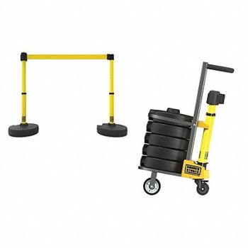 BANNER STAKES PLUS Cart Pkg Blank Yellow Banner, 53XV71