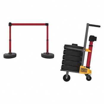 BANNER STAKES PLUS Cart Pkg Blank Red Banner, 53XV72