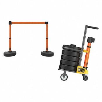 BANNER STAKES PLUS Cart Pkg Blank Orange Banner, 53XV73