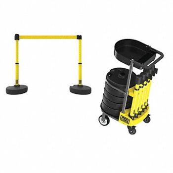 BANNER STAKES PLUS Cart Pkg w/Tray Blank Yellow Bannr, 53XV75