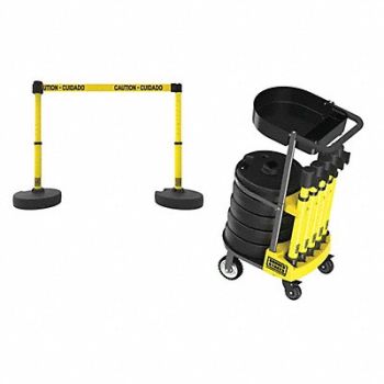 BANNER STAKES PLUS Cart Pkg w/Tray Caution-Cuidado, 53XV80
