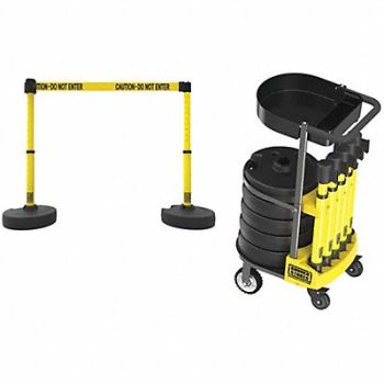 BANNER STAKES PLUS Cart Pkg w/Tray Caution-Do Not Entr, 53XV81