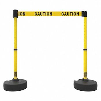 BANNER STAKES PLUS Barrier Set X2 Dbl-Sided Caution Yw, 53XW01