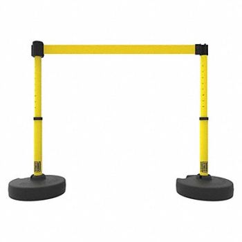 BANNER STAKES PLUS Barrier Set X2 Blank Yellow Banner, 53XW10