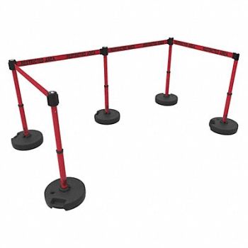 BANNER STAKES PLUS Barrier Set X5 Red Rstrictd Area, 53XW34