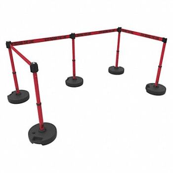 BANNER STAKES PLUS Barrier Set X5 Stay Behind Line Red, 53XW36