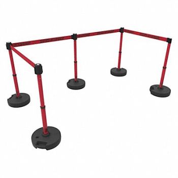 BANNER STAKES PLUS Barrier Set X5 Arc Flash Bndry Red, 53XW38