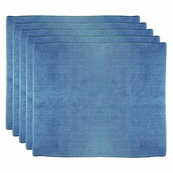 ABILITY ONE Microfiber Cloth 12 x 14 Blue PK5, 53YH93