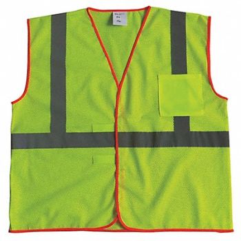 CONDOR J6012 U-Block Vest Class1 Yellow/Grn 4XL/5XL, 53YK42