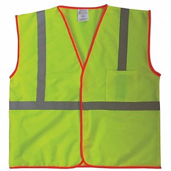 CONDOR J6013 U-Block Vest Class1 Yellow/Grn 4XL/5XL, 53YK50