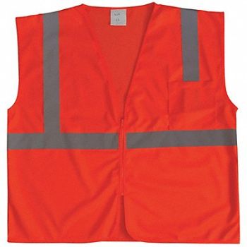 CONDOR J6016 U-Block Vest Class2 Orange/Red 4XL, 53YK89