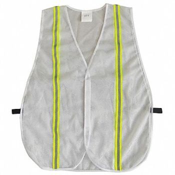 CONDOR J6025 Back Stp Vest Unrated White Univ, 53YL97